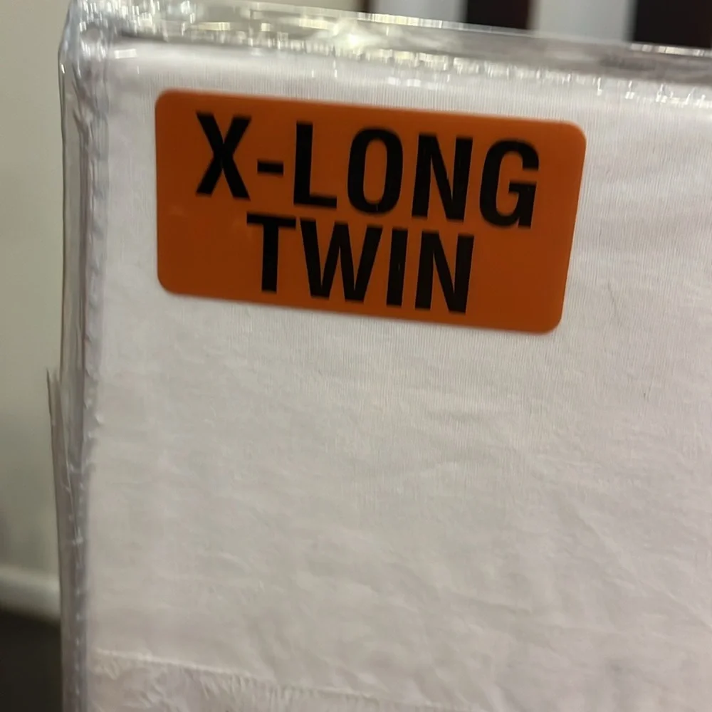 DKNY Extra Long Twin Solid Peached Sheet Set Flat, Fitted Queen Pillowcase White